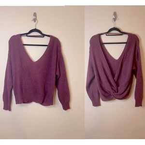 V-Neck Purple Sweater
